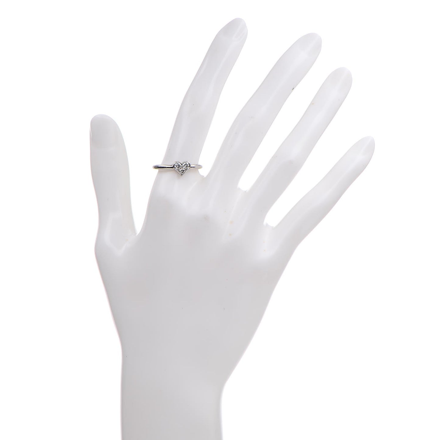 Platinum Diamond Hearts Ring 57 8