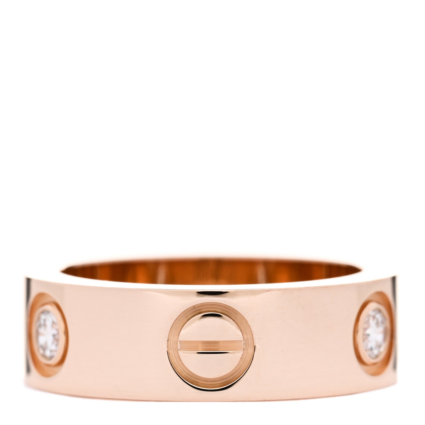 18K Pink Gold 3 Diamond 5.5mm LOVE Ring 47 4