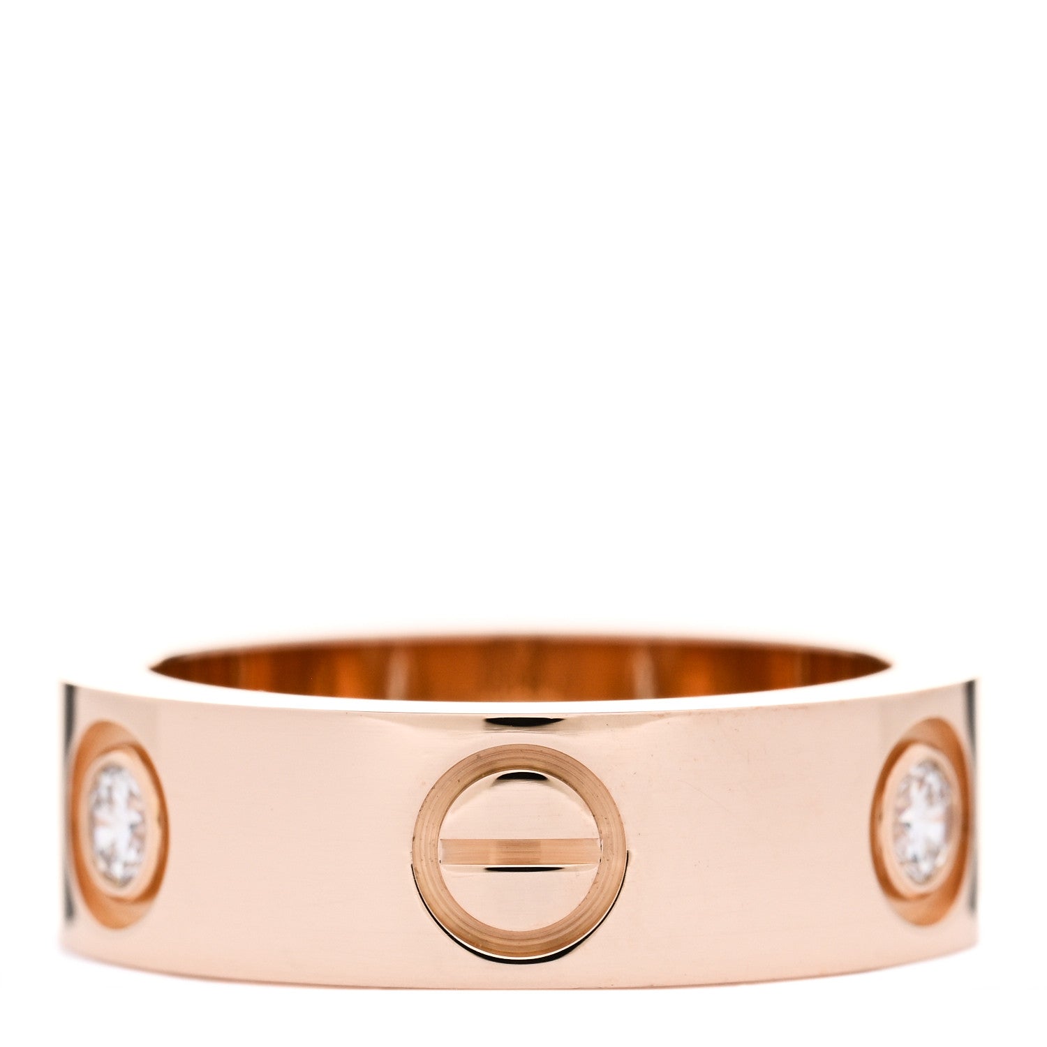 Cartier 18K Pink Gold 3 Diamond 5.5mm LOVE Ring 47 4 3 of 5