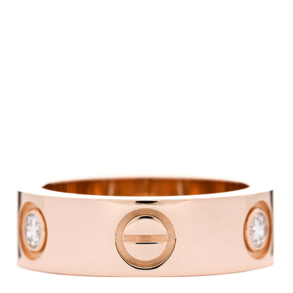 Cartier 18K Pink Gold 3 Diamond 5.5mm LOVE Ring 47 4 3 of 5