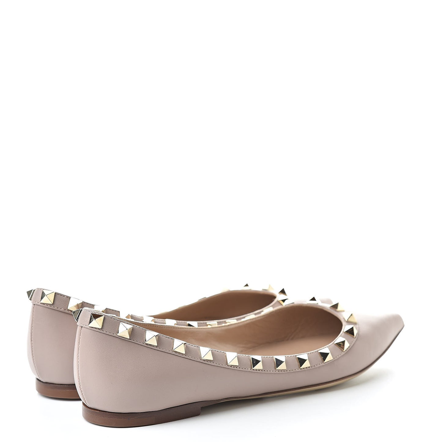 Nappa Rockstud Ballerina Flats 36 Poudre