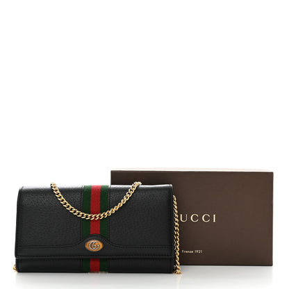 Gucci Calfskin Web Ophidia Wallet On Chain Black 11 of 11