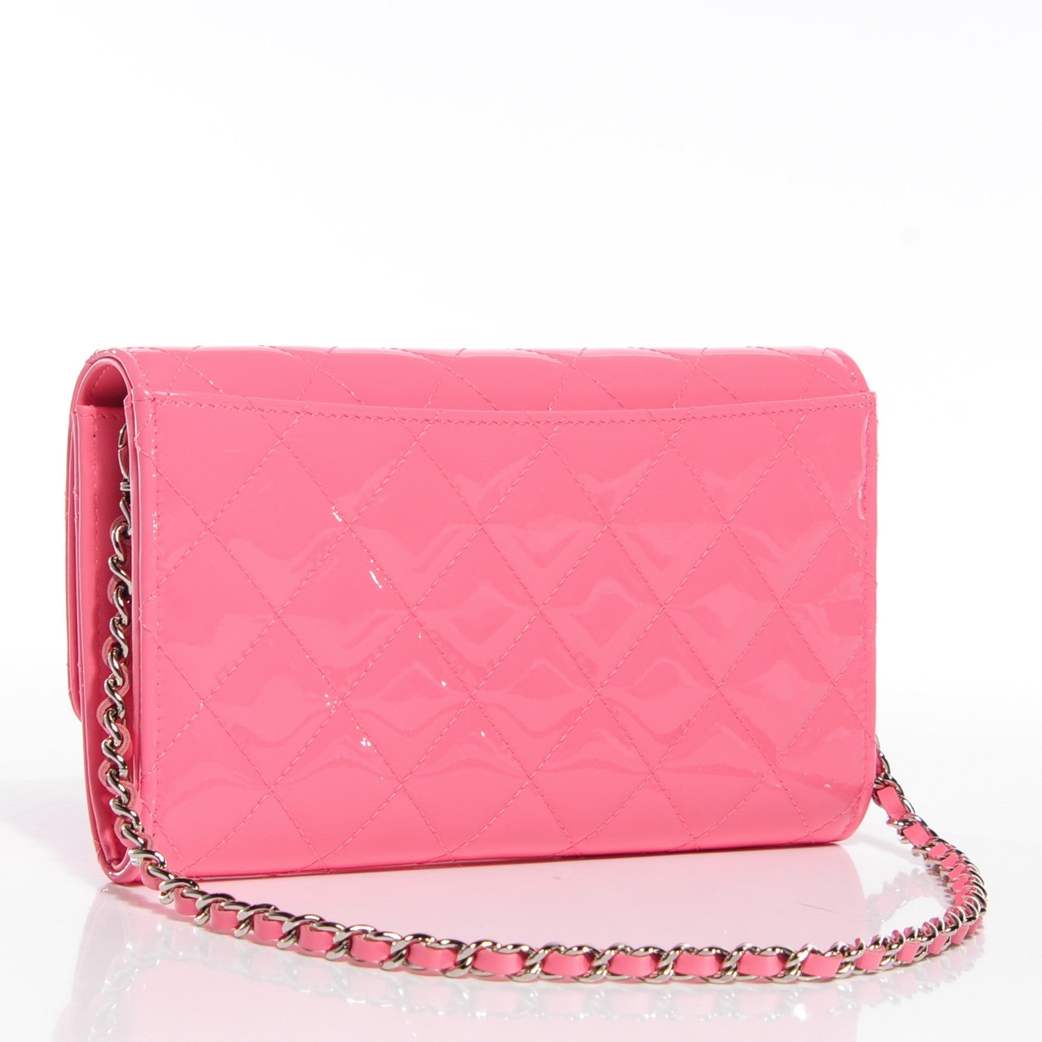 Chanel Patent Quilted Clutch With Removable Chain Light Pink 3 of 8