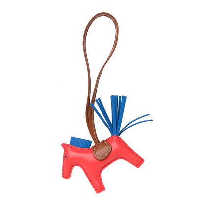 Hermes Milo Lambskin Grigri Rodeo Horse Bag Charm PM Rose Texas Bleu Zanzibar Gold 1 of 4
