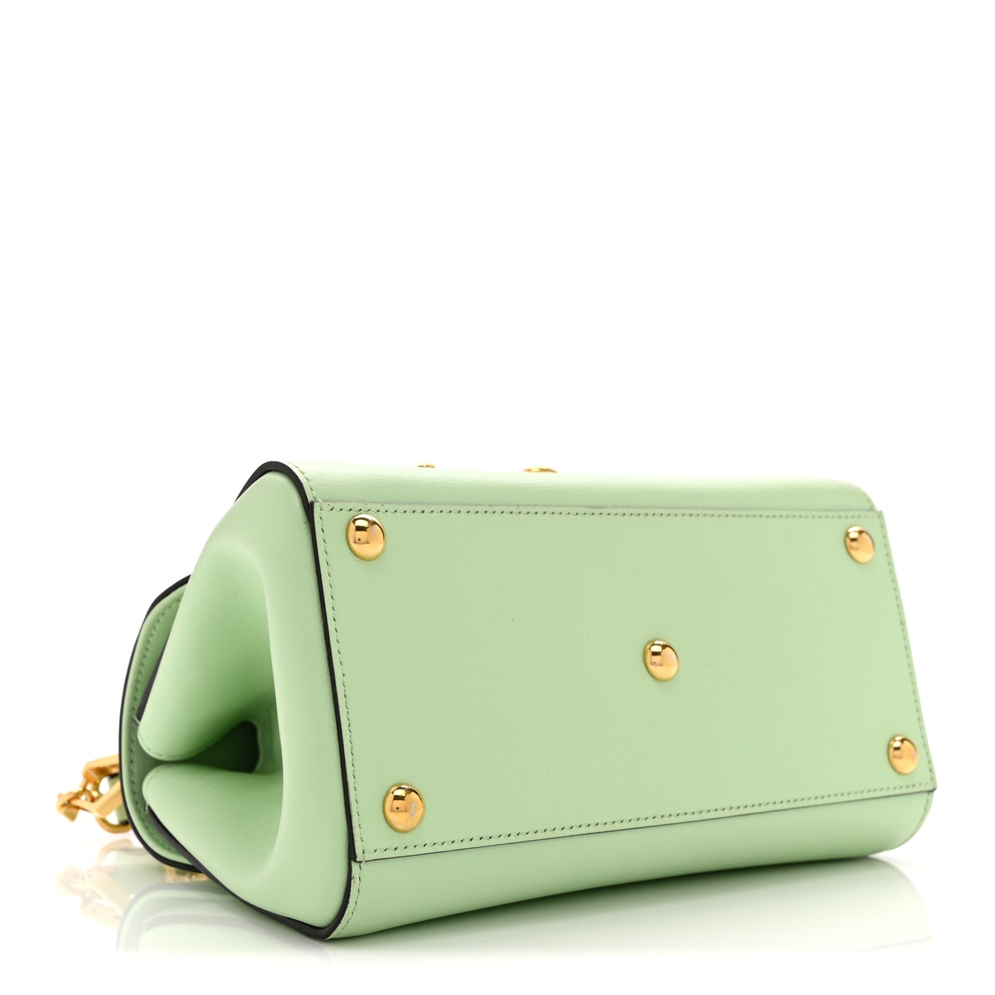 Glazed Textured Calfskin Mini Horsebit 1955 Top Handle Flap Bag Green