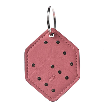 Hermes Swift Dice Key Ring Rose Azalee 1 of 4
