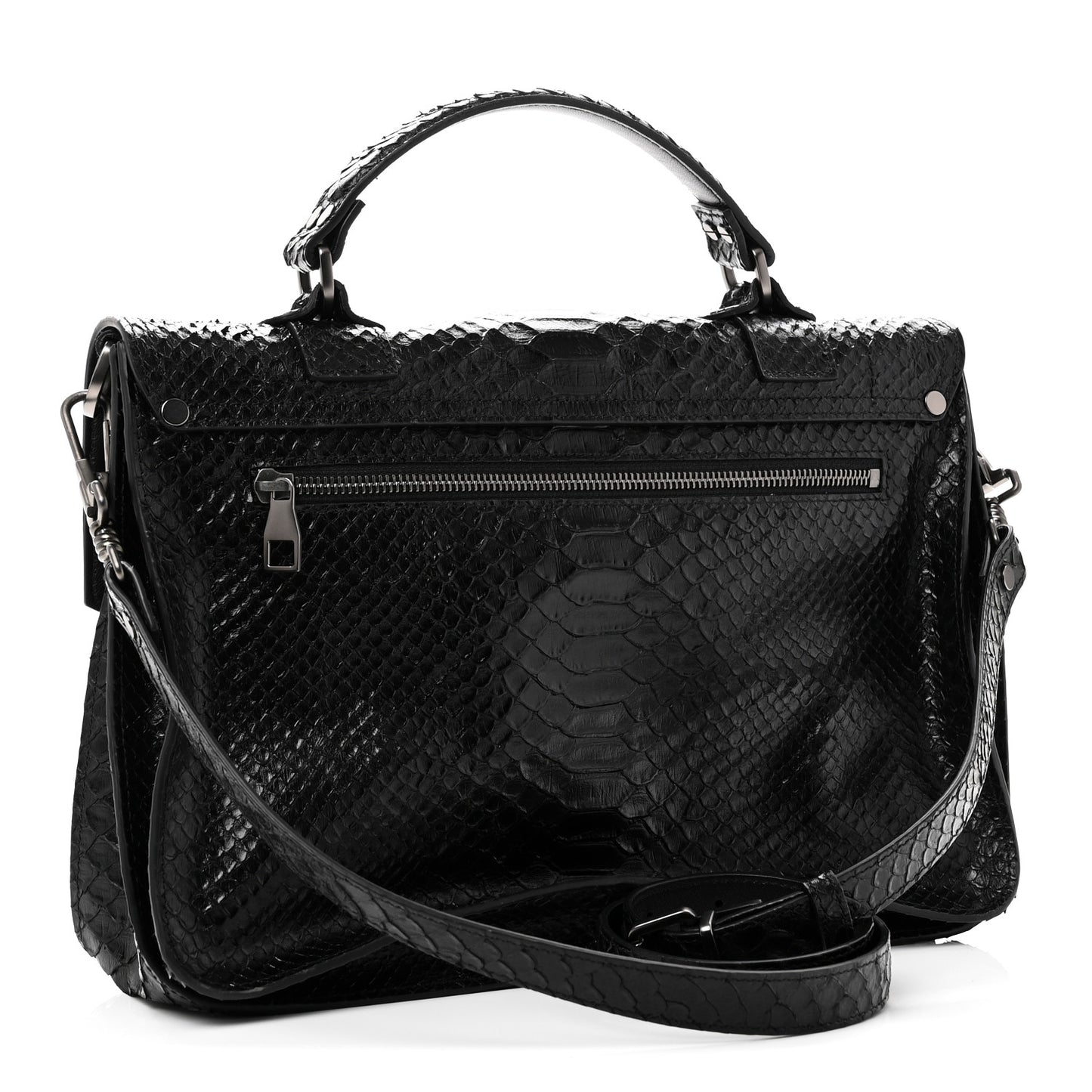 Snakeskin Medium PS1 Satchel Black