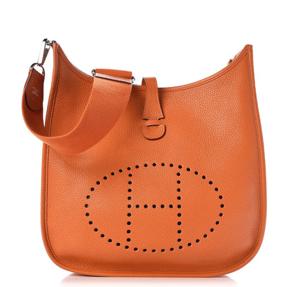 Hermes Taurillon Clemence Evelyne III PM Orange 1 of 9