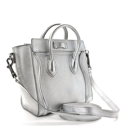 Celine Laminated Lambskin Nano Luggage Silver 3 of 11