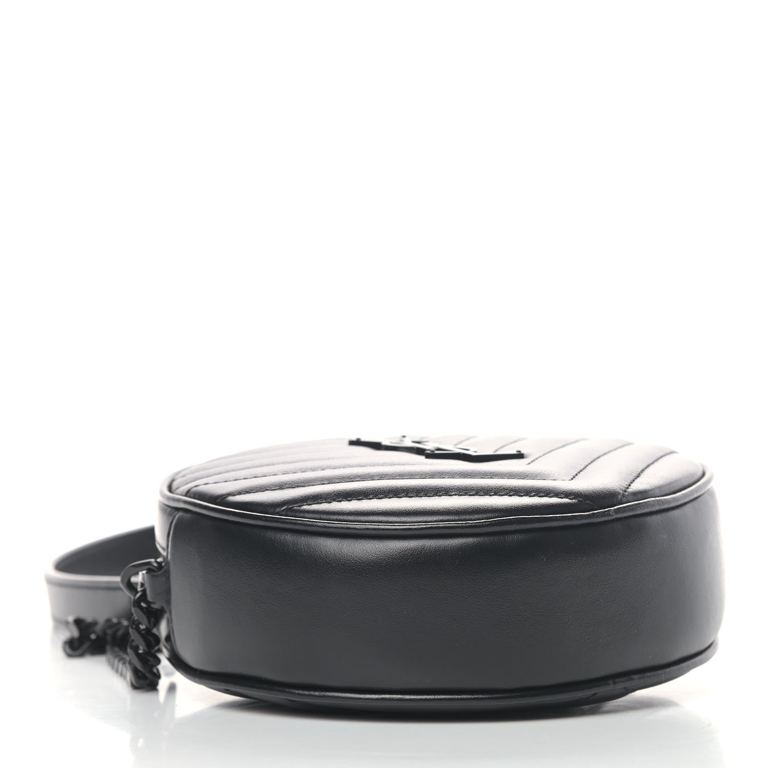 Saint Laurent Calfskin Matelasse Chevron Round Vinyle Camera Bag Black 3 of 5