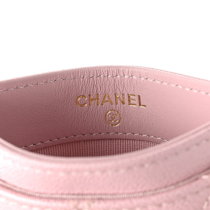 Chanel Caviar Quilted Studded CC Card Holder Light Pink 6 of 10