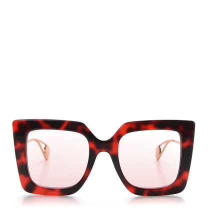 Gucci Acetate Oversize Square Frame GG0435S Sunglasses Red Havana 2 of 8