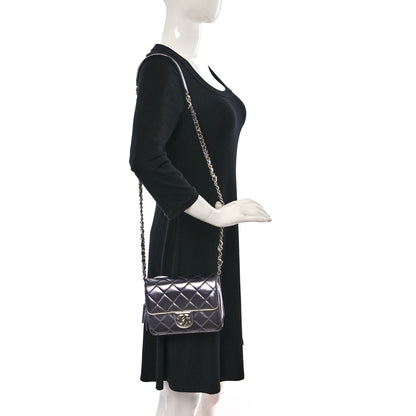 Chanel Metallic Lambskin Like A Wallet Flap Silvery Black 2 of 10