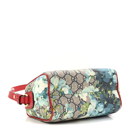 Gucci GG Supreme Monogram Blooms Mini Boston Navy Blue Hibiscus 4 of 10