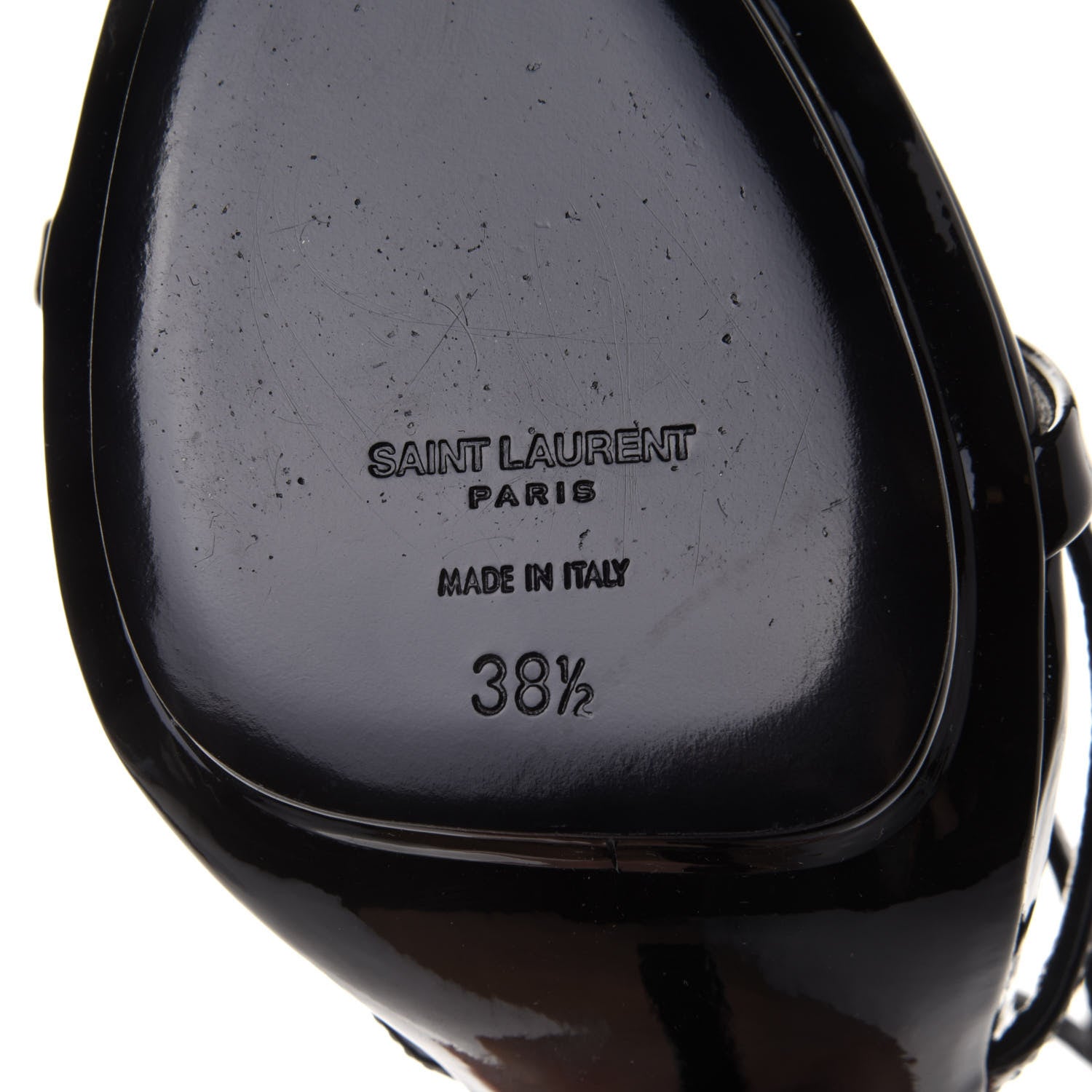 Saint Laurent Patent Cassandra 110 Ankle Strap Sandals 38.5 Black 6 of 8