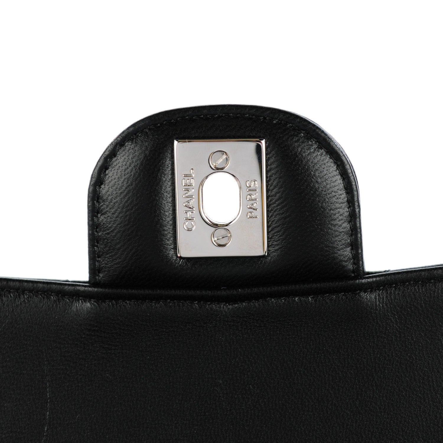 Chanel Lambskin Chevron Quilted Mini Square Flap Black 6 of 9