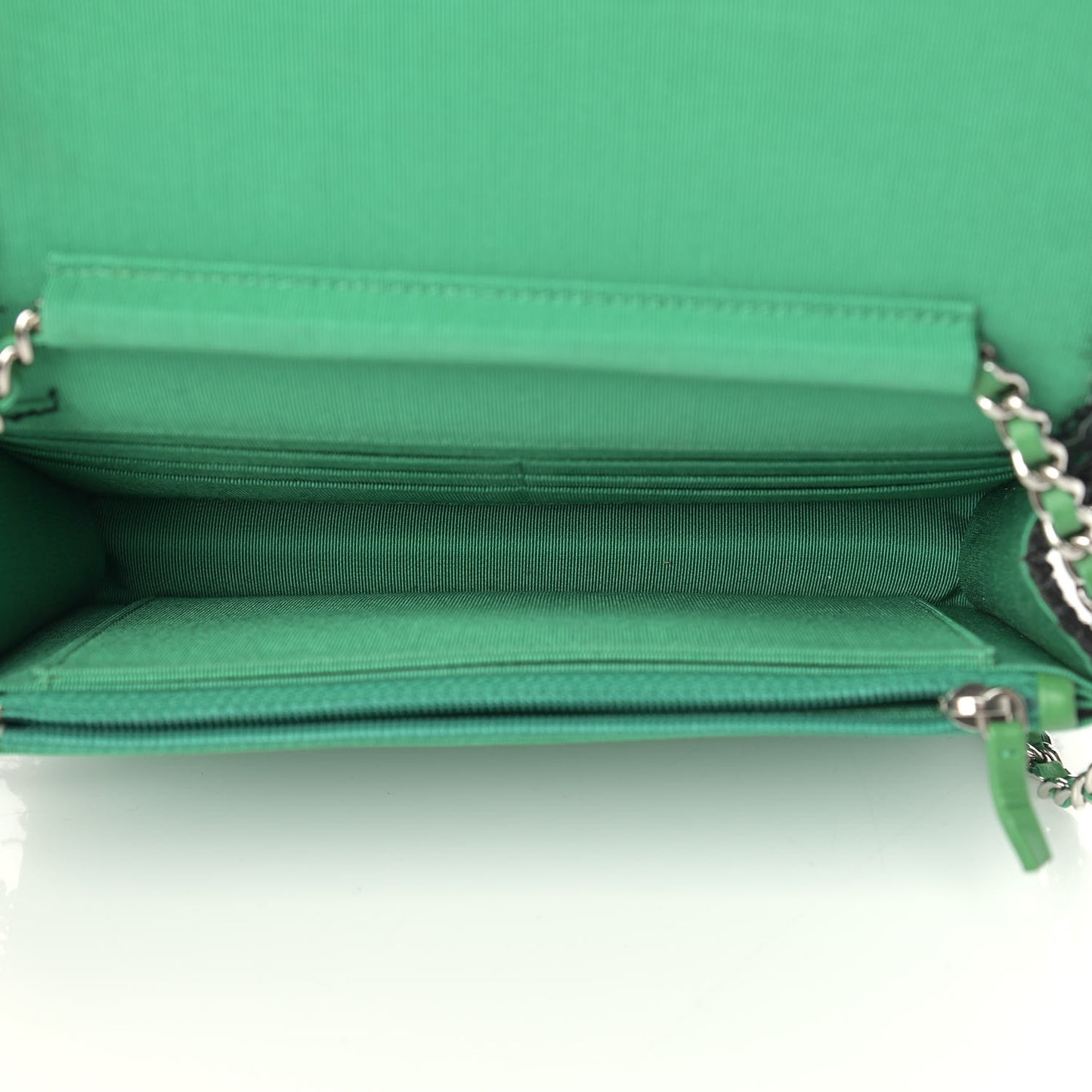 Tweed Fringe Wallet On Chain WOC Black Green