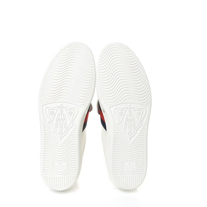 Gucci Calfskin Ayers Web Blind for Love Embroidered Mens Ace Sneakers 10.5 White 5 of 11