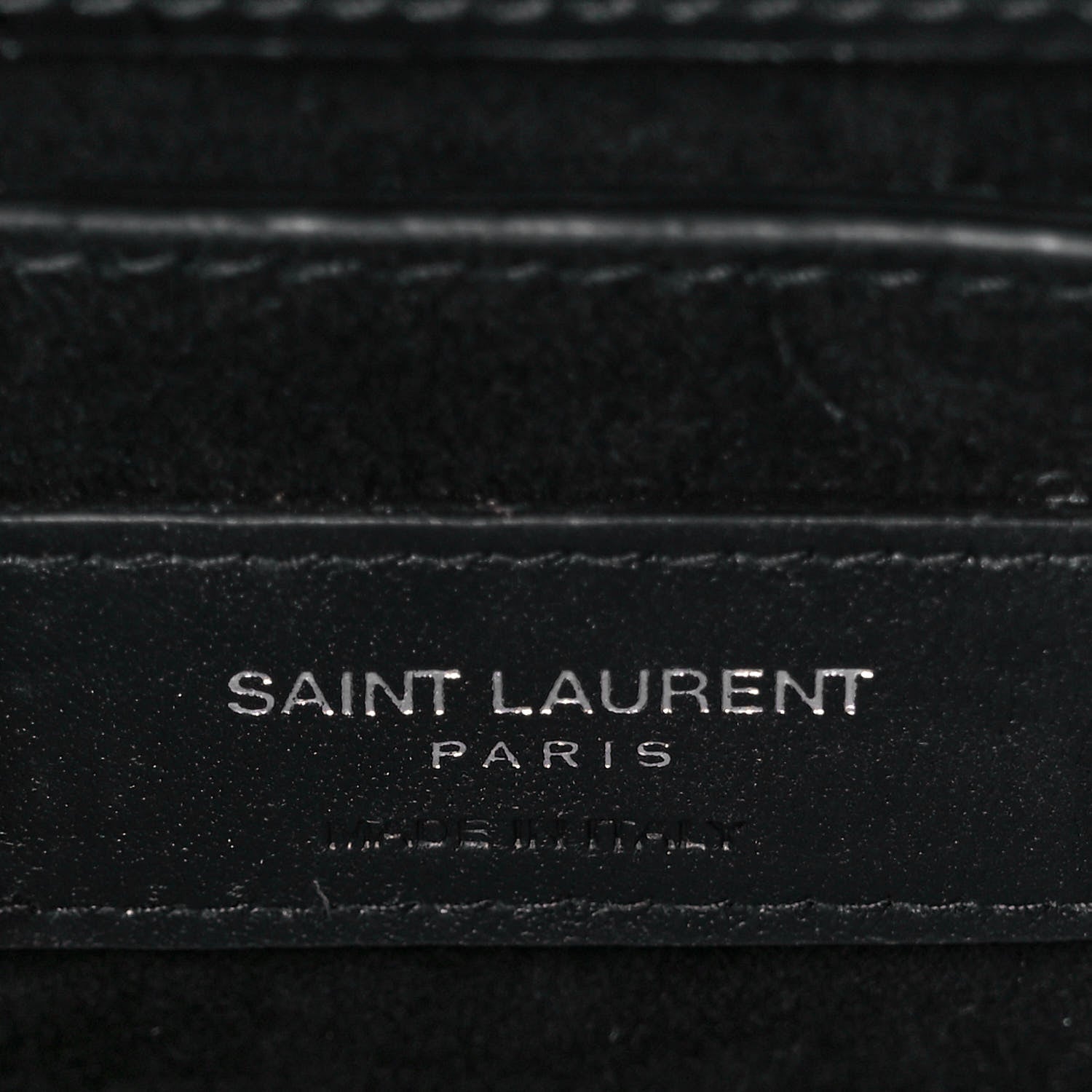 Saint Laurent Calfskin Crocodile Embossed Medium Monogram Sunset Black 6 of 8