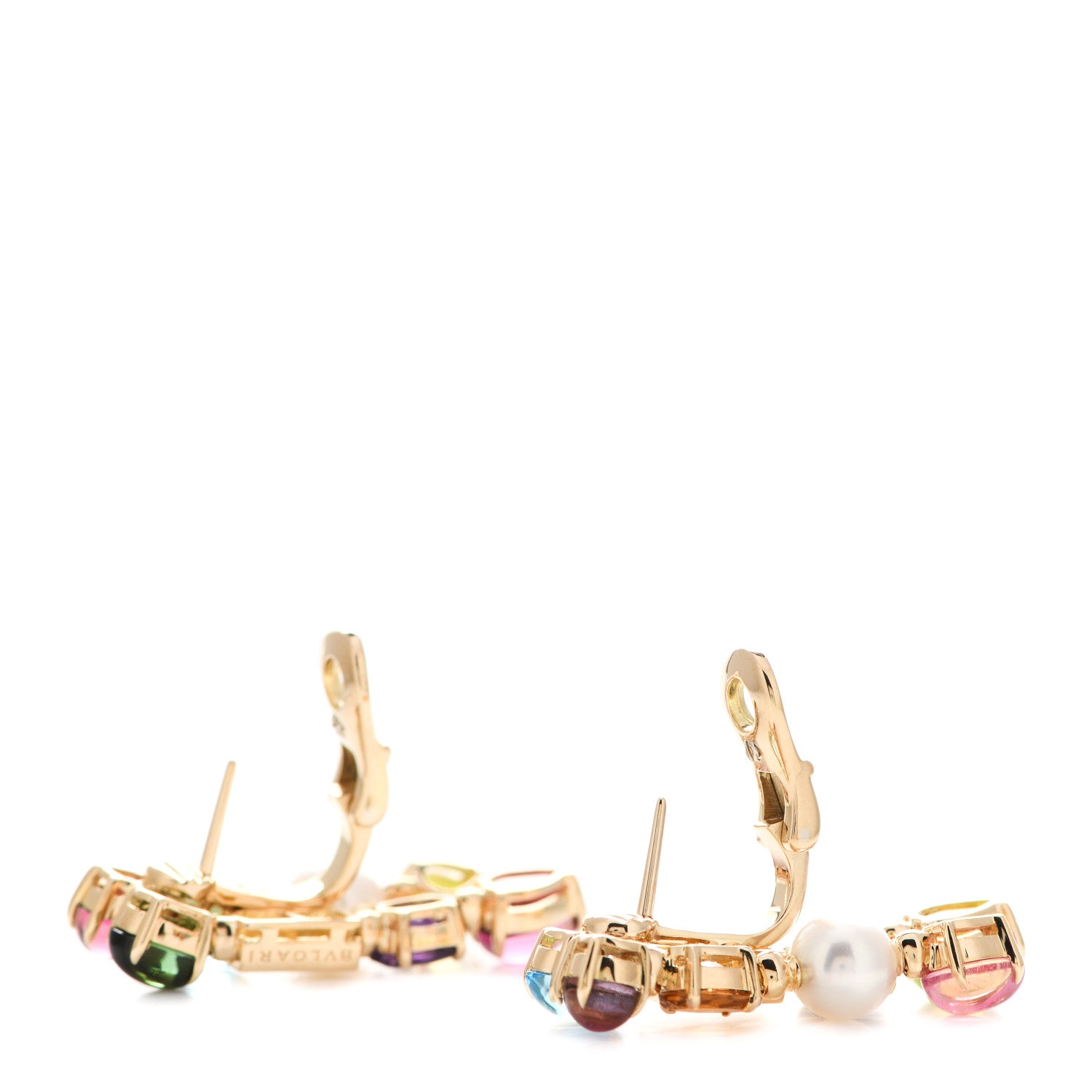 Bulgari 18K Yellow Gold Multi Gemstone Allegra Earrings 3 of 5
