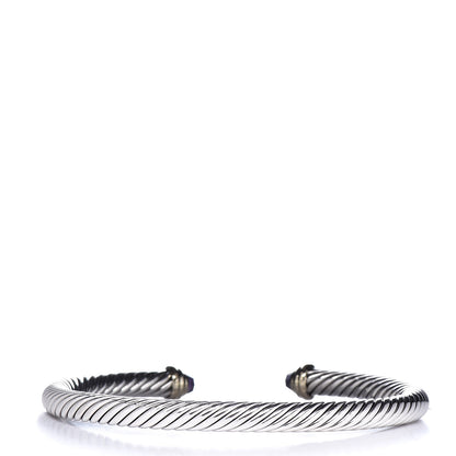 David Yurman Sterling Silver 14K Yellow Gold Amethyst 5mm Cable Classics Petite Color Bracelet 3 of 4