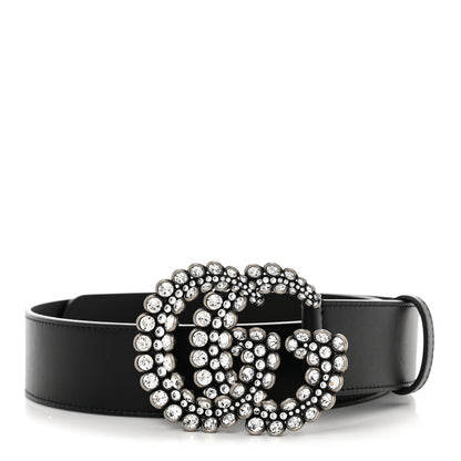 Gucci Calfskin Crystal Double G 40mm Belt Black 1 of 6