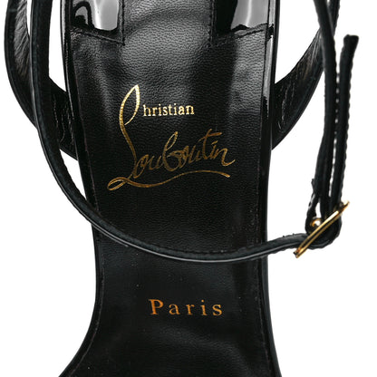 Christian Louboutin Patent Galva Lipqueen 100 Sandals 39 Black 6 of 13