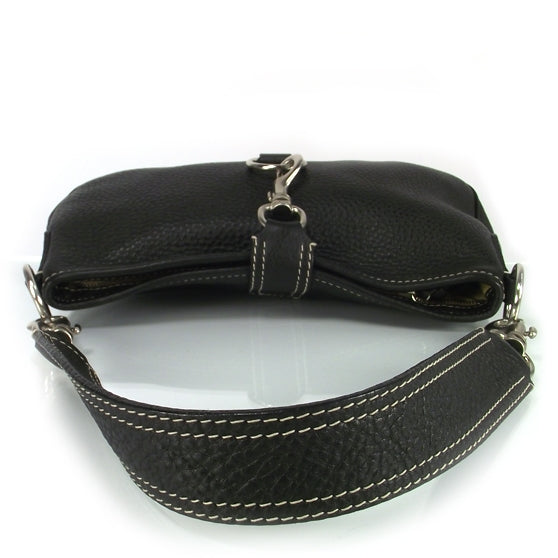 Leather Small Shoulder Bag Black