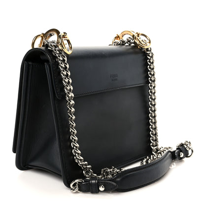 Fendi Vitello Century Velvet F is Fendi FF Small Kan I Shoulder Bag Black Tobacco 3 of 11