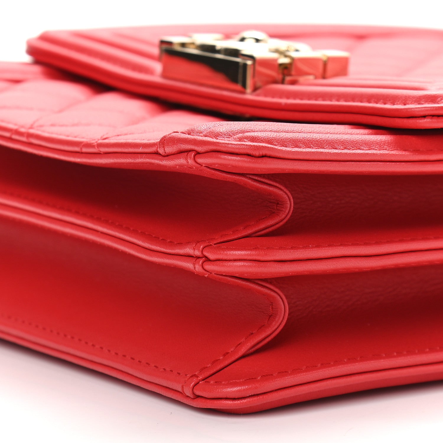 Chanel Calfskin Quilted North South Boy Flap Red 9 of 9