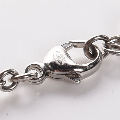 Chanel Beaded Crystal CC Long Necklace Silver 4 of 6