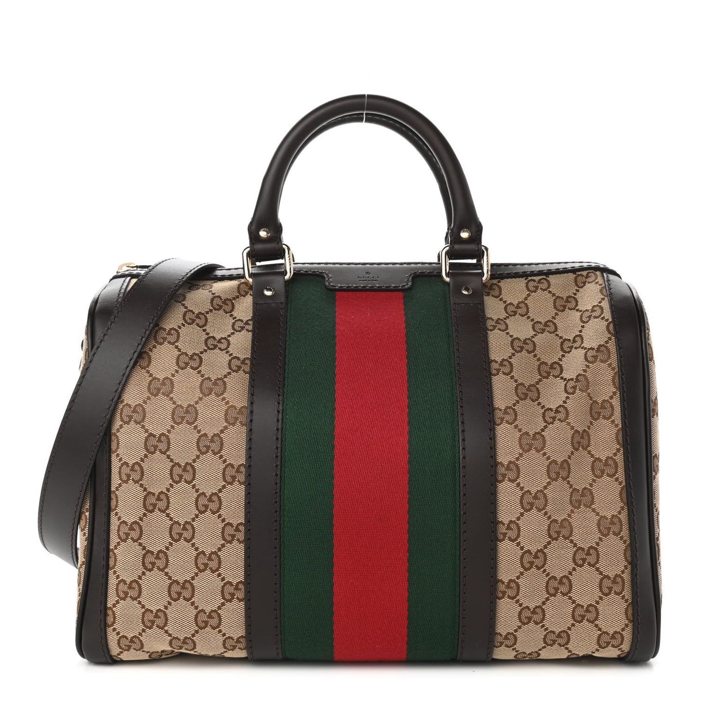 Monogram Vintage Web Medium Boston Dark Brown