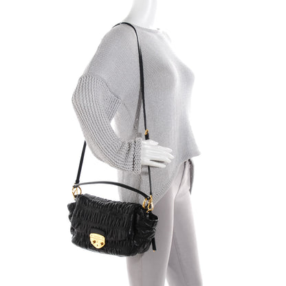 Prada Nappa Dressy Gaufre Flap Bag Nero Black 2 of 14