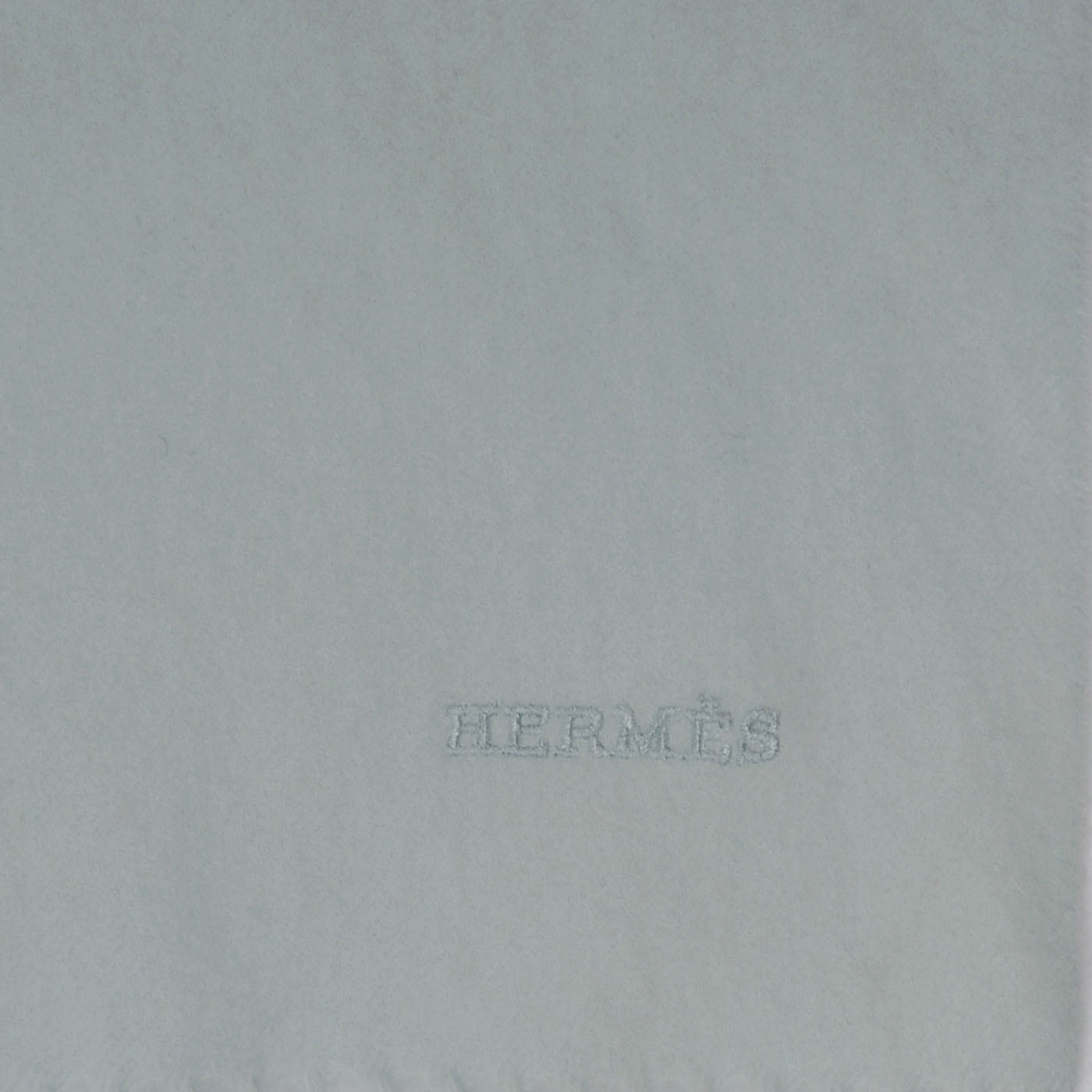 Hermes Cashmere Fringe Scarf Bleu 3 of 4