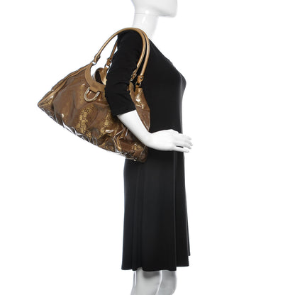 Gucci Crystal Monogram Large D Gold Hobo Gold 2 of 9