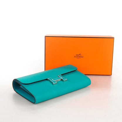 Hermes Epsom Constance Long Wallet Bleu Paon 4 of 7