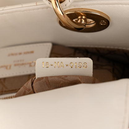 Christian Dior Lambskin Cannage Small My ABCDior Lady Dior White 7 of 11