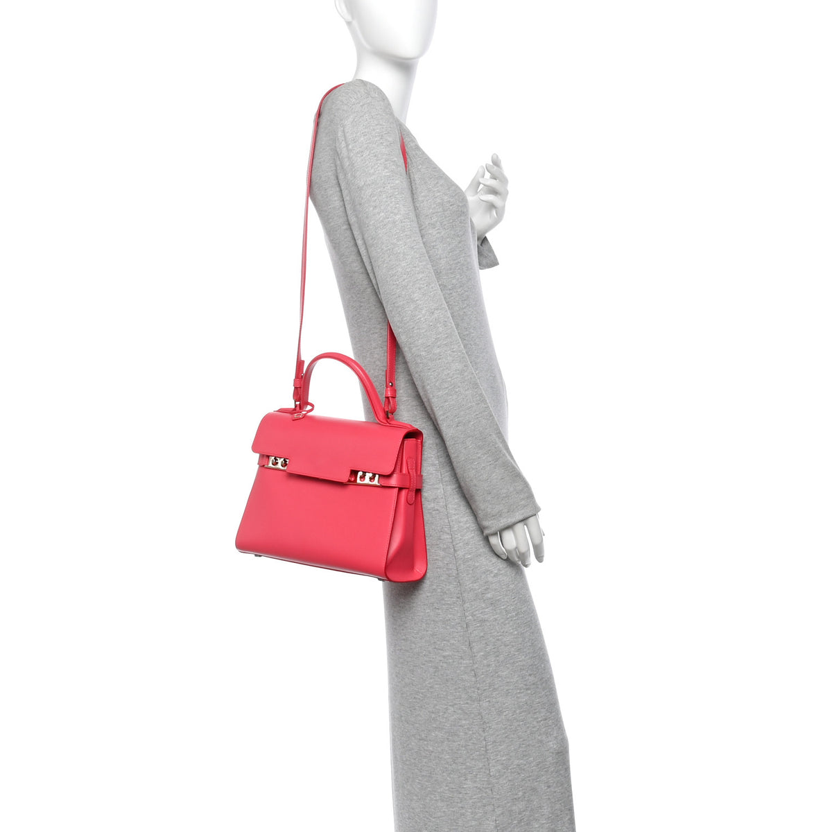Calfskin MM Tempete Satchel Rose Candy