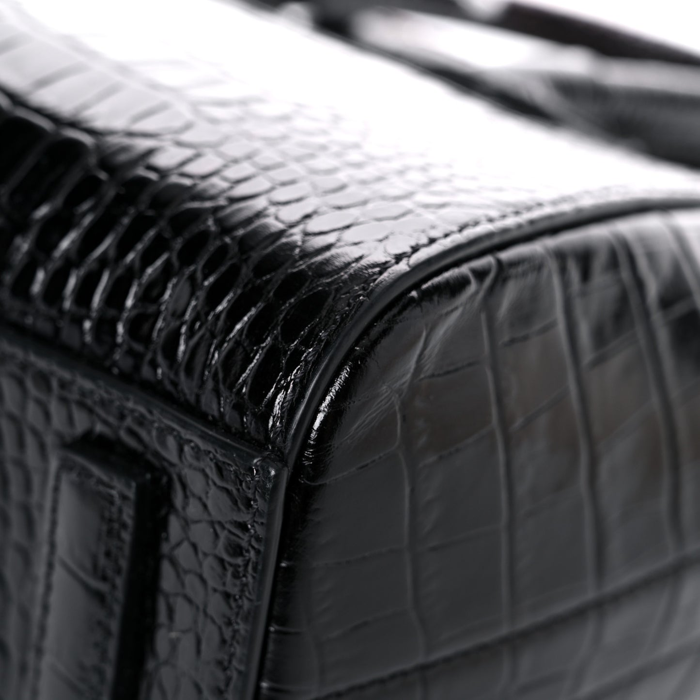 Calfskin Crocodile Embossed Mini Antigona Black