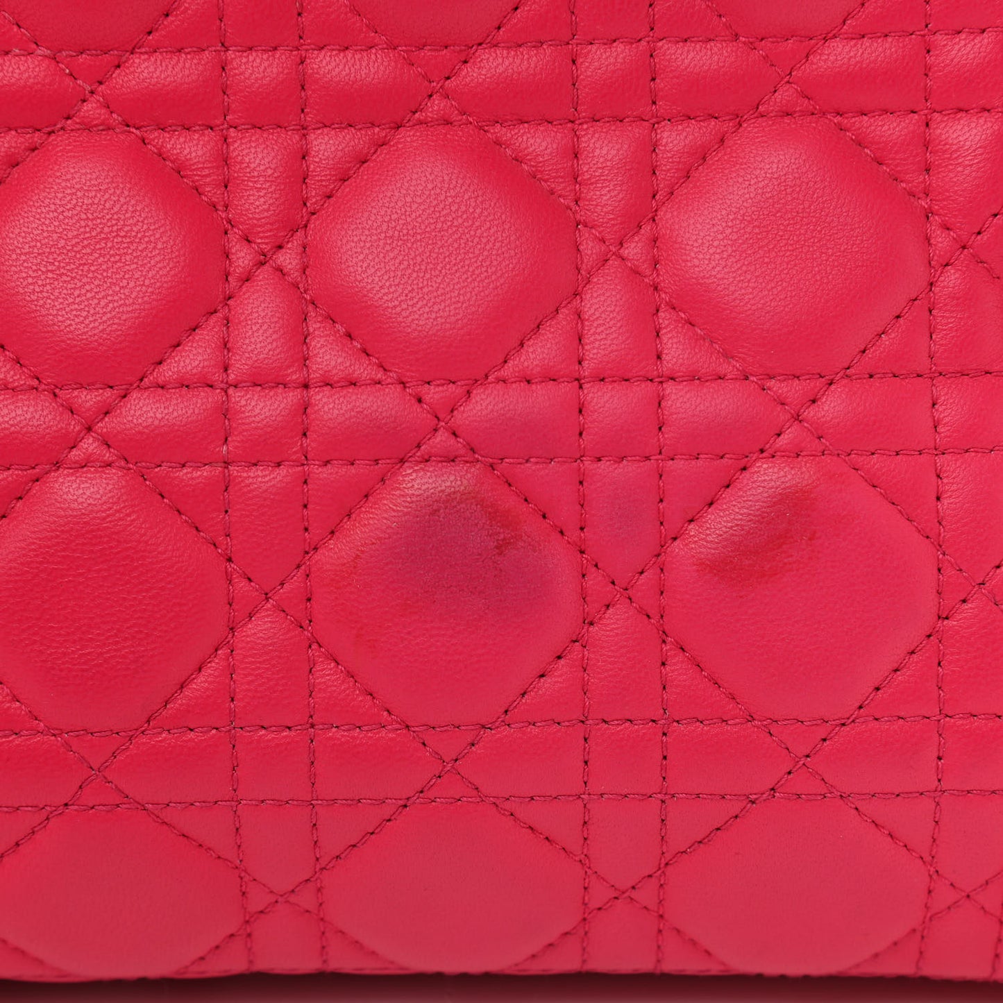 Lambskin Cannage Large Lady Dior Fuchsia