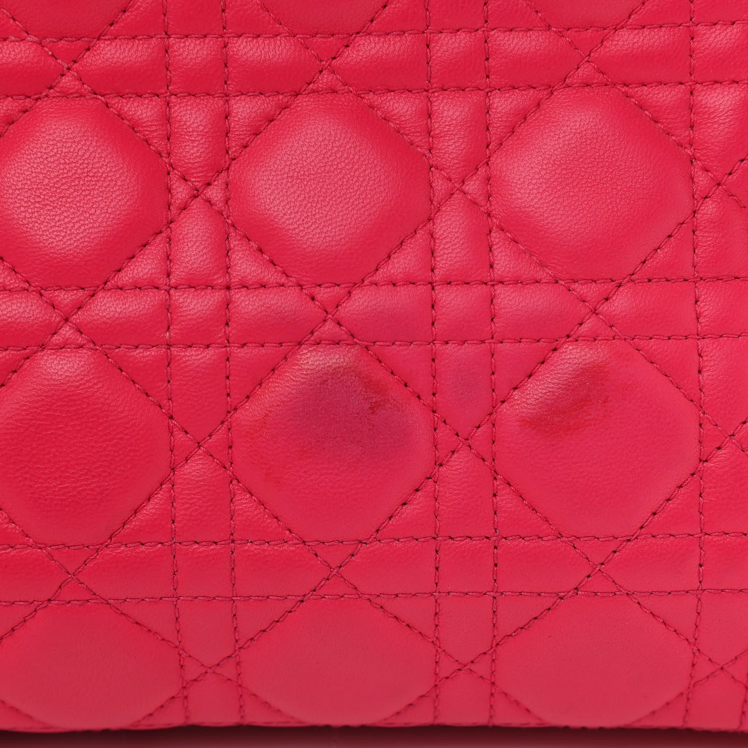 Christian Dior Lambskin Cannage Large Lady Dior Fuchsia 14 of 17