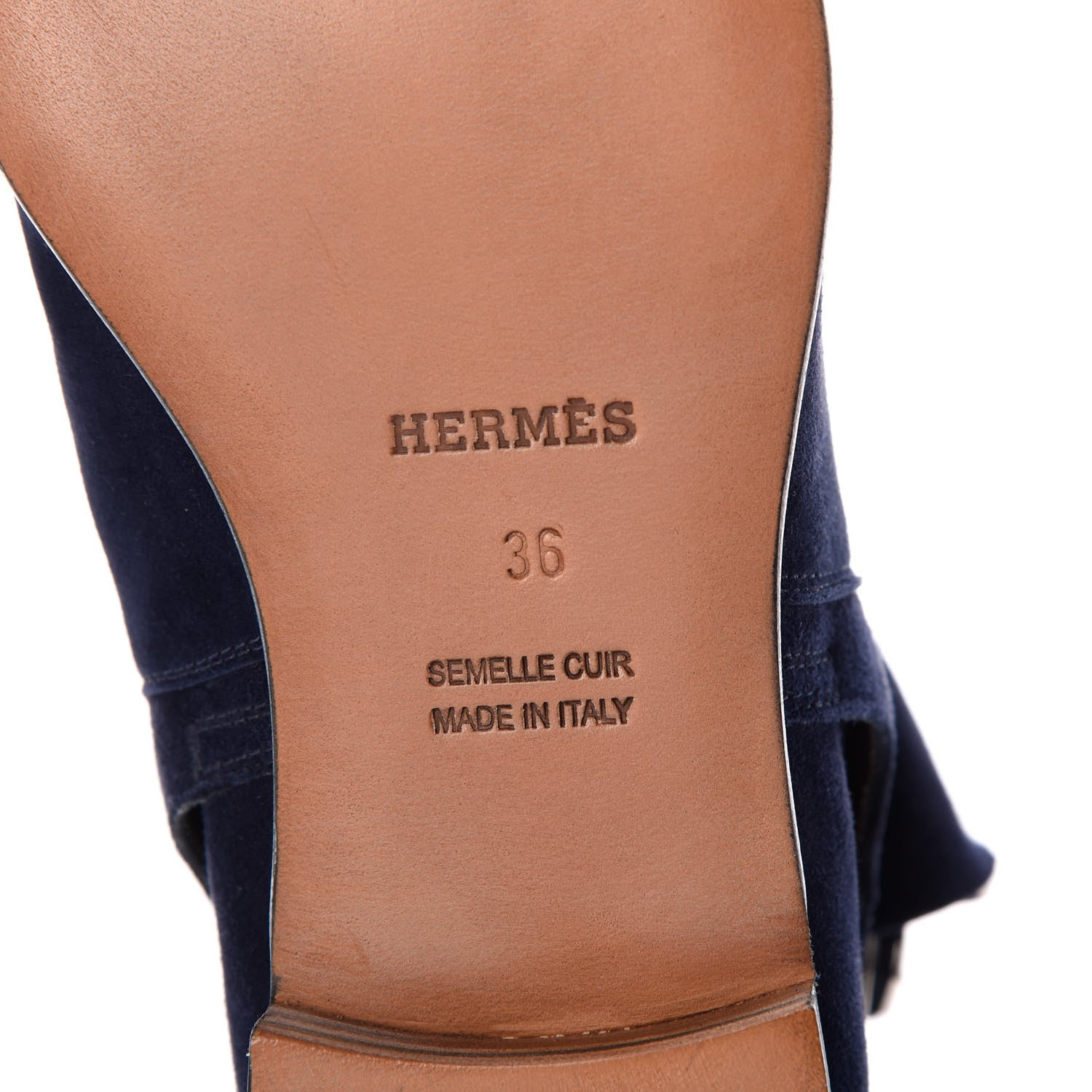 Hermes Suede Calfskin Neo Ankle Boots 36 Marine 6 of 7