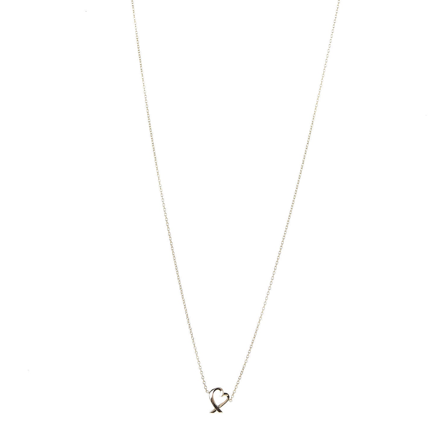 18K Yellow Gold Mini Paloma Picasso Loving Heart Pendant Necklace