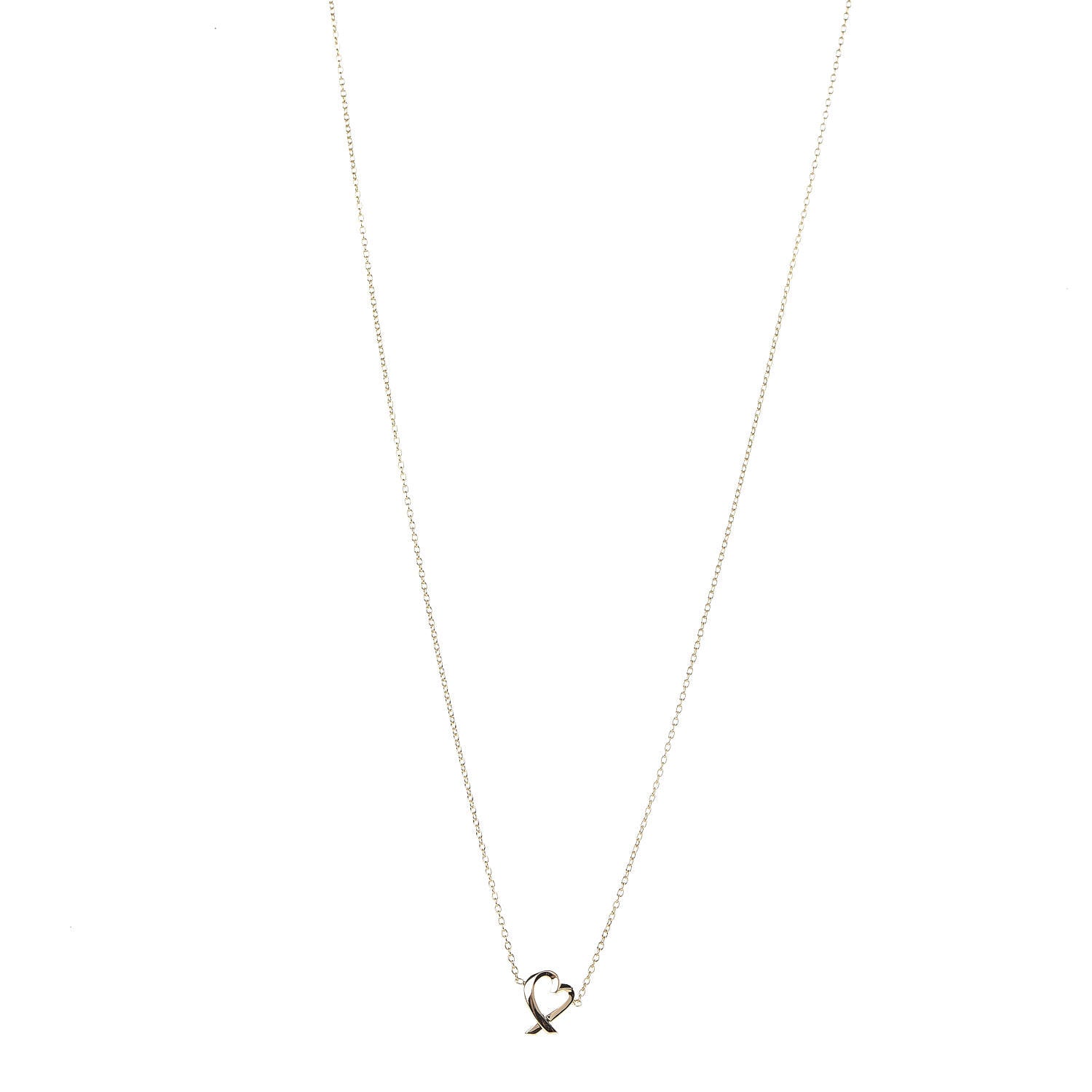 Tiffany 18K Yellow Gold Mini Paloma Picasso Loving Heart Pendant Necklace 1 of 7