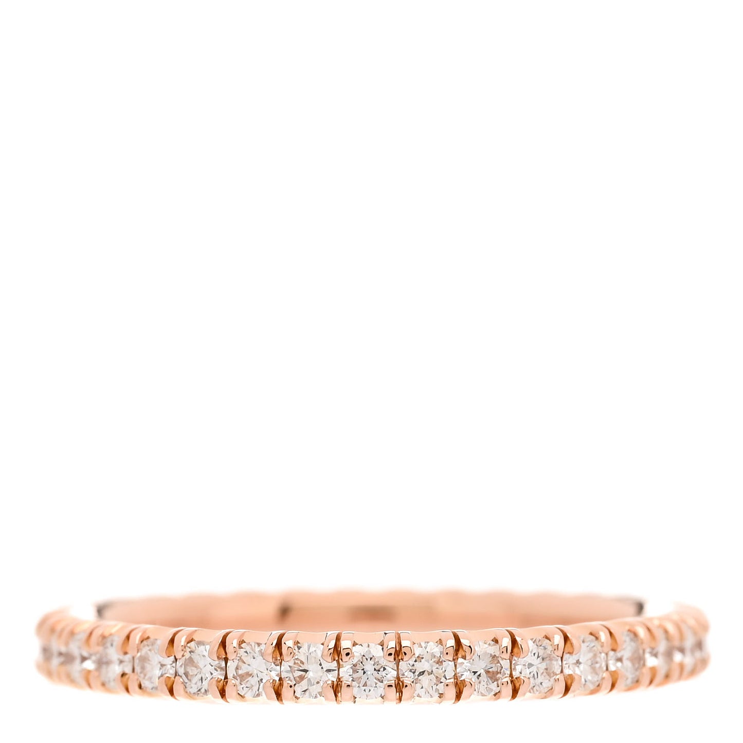 18K Pink Gold Diamond 2mm Etincelle de Cartier Wedding Band Ring 48 4.5