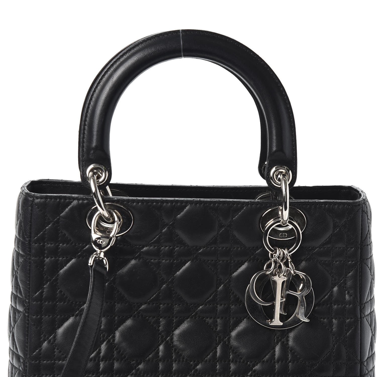 Christian Dior Lambskin Cannage Medium Lady Dior Black 9 of 9