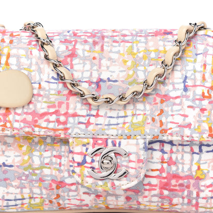 Chanel Canvas Watercolor Tweed Print Clover Small Flap Multicolor 10 of 11