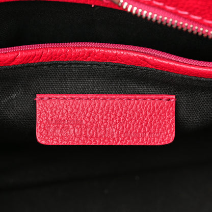 Alexander McQueen Pebbled Calfskin Small Skull Padlock Zip Around Tote Red 6 of 15