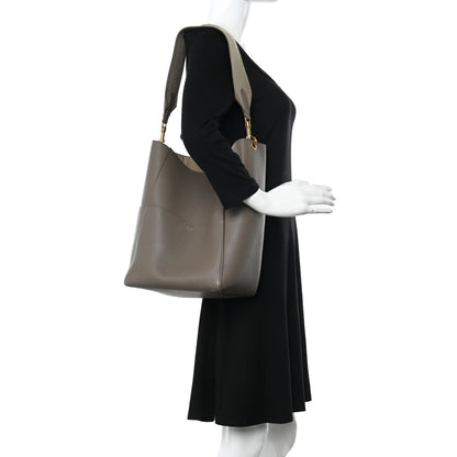 Celine Soft Grained Calfskin Sangle Bucket Bag Taupe 2 of 12