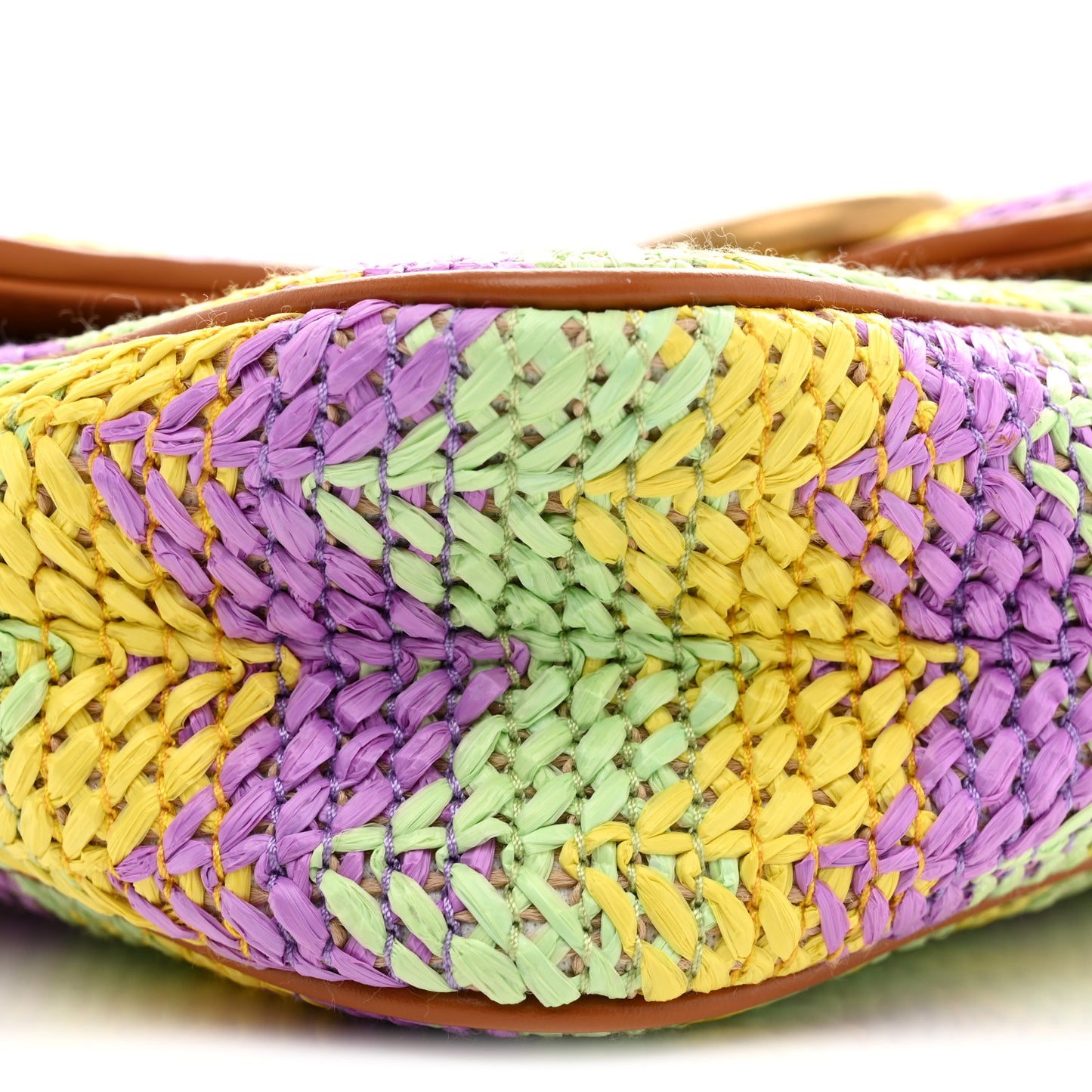 Calfskin Raffia Woven Small GG Marmont Shoulder Bag Multicolor